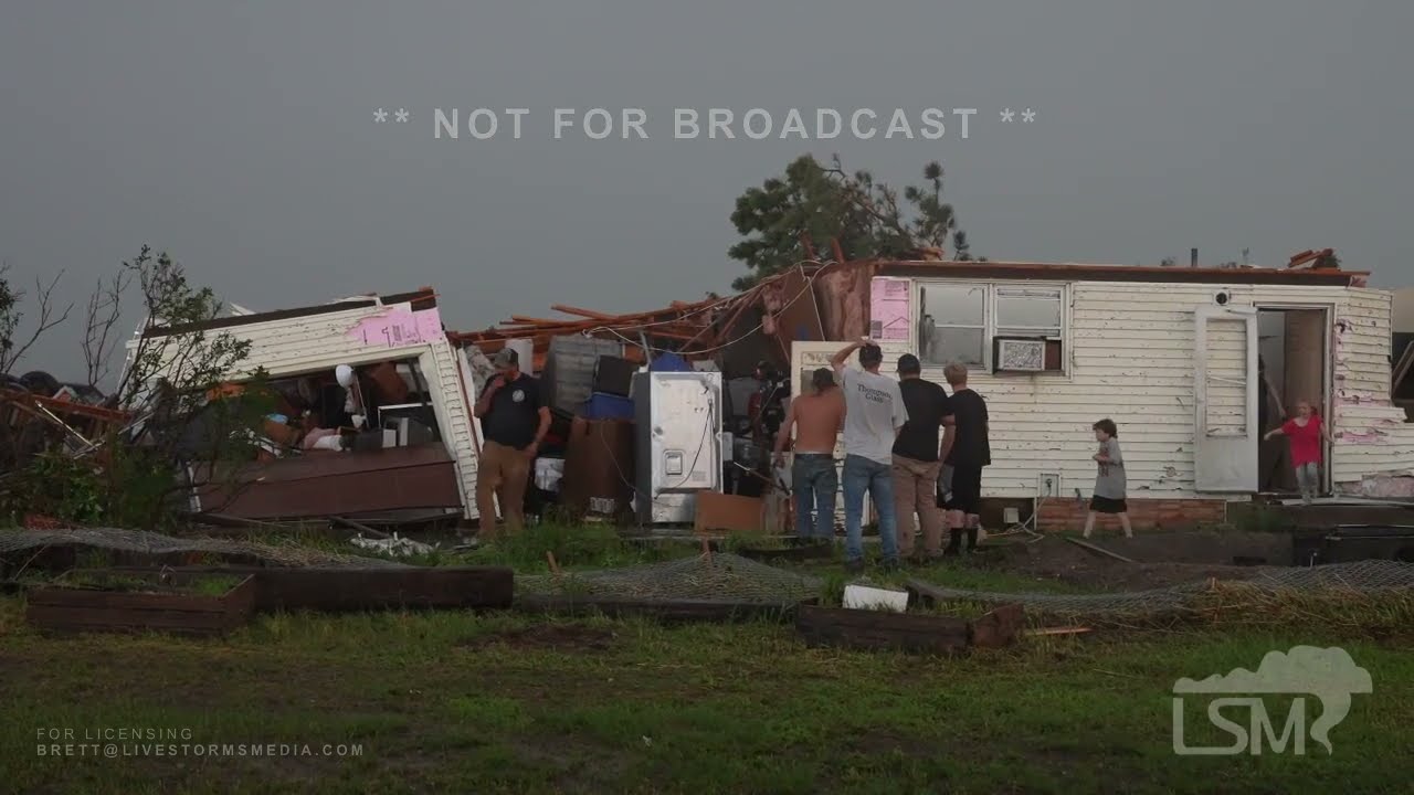 06-23-2023 Scottsbluff, NE - Damaging Tornado in Town Close Range-Destroyed Home-Power Lines Down