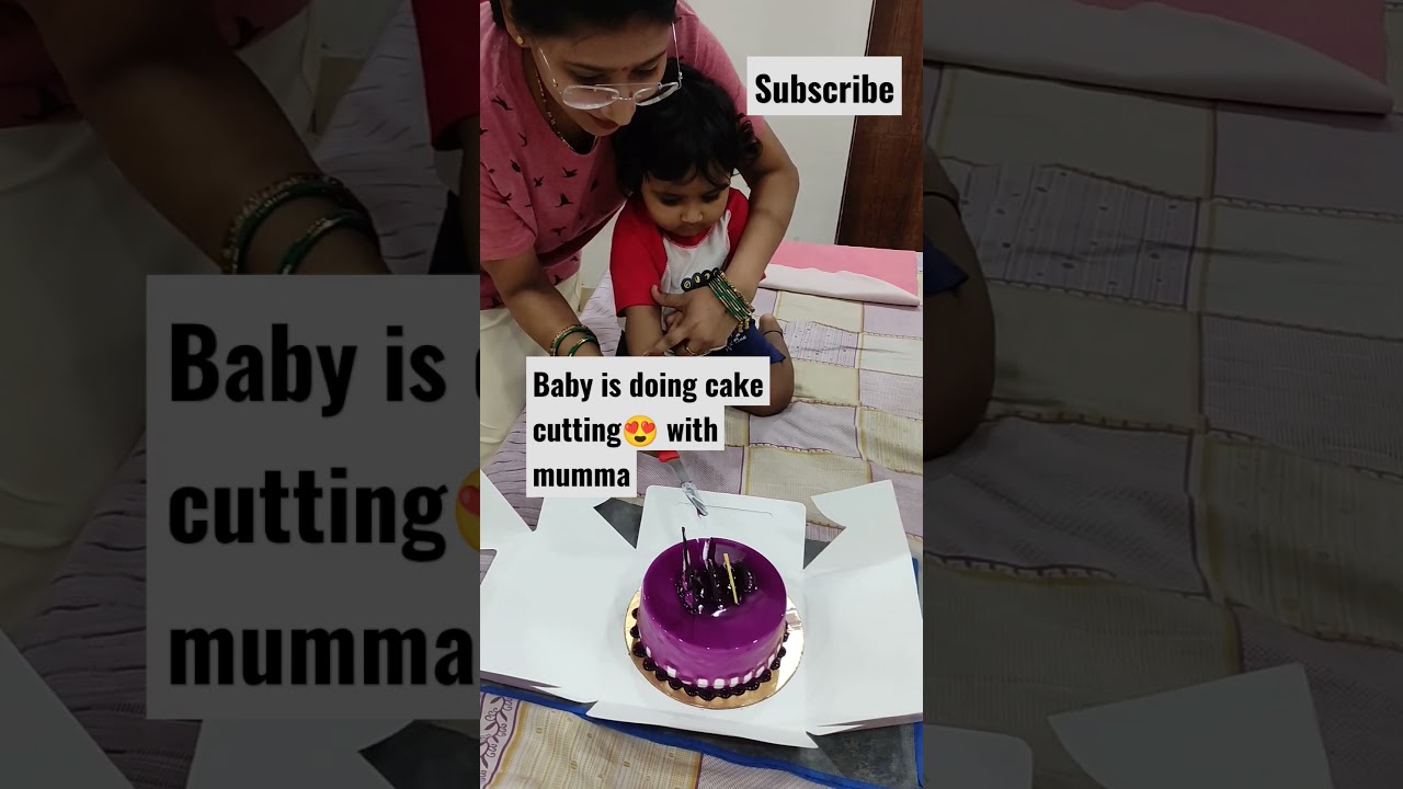 cutebaby cake cutting with mumma😍#shorts#cute#cake#viral#cutting#birthday#enjoy#ytshorts#tiktok#mom