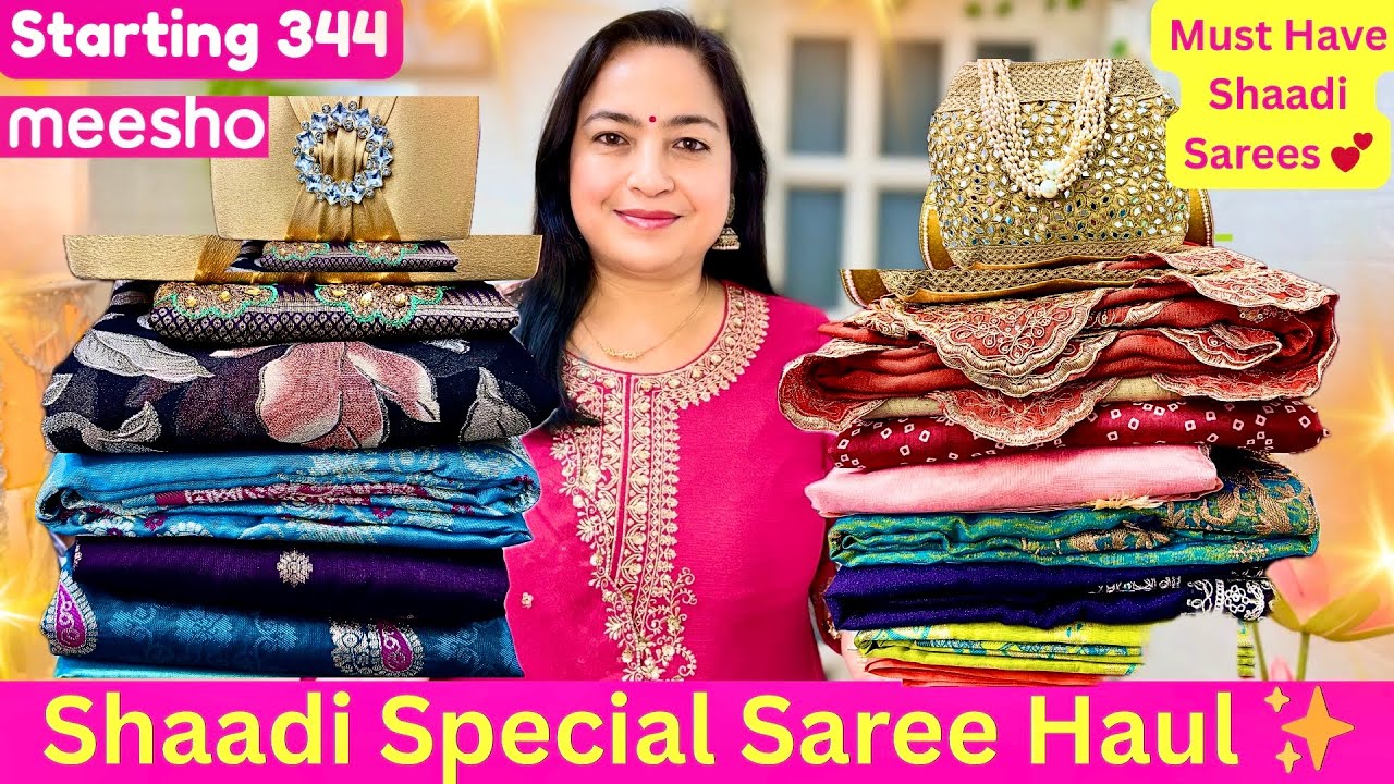 🌸Meesho wedding wear Saree Collection #meeshofinds #saree #festivesaree @ashigautam 