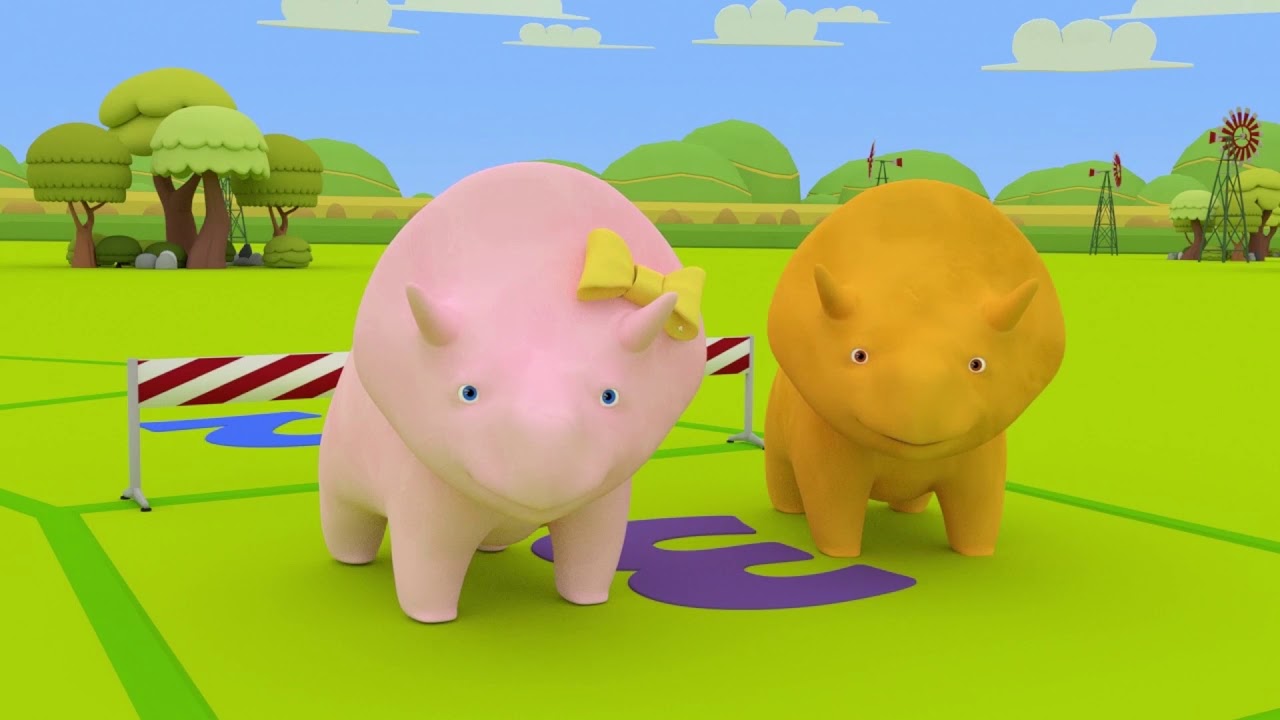 Aprender com o Dino -  Aprenda como brincar de pega pega - Aprender em português 👶 Desenhos Animados