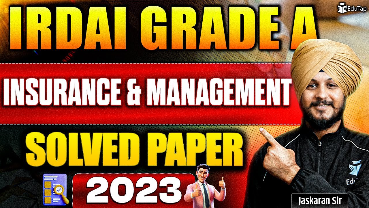IRDAI Assistant Manager Previous Year Paper | IRDAI Gr A Phase 2 Insurance & Management Solved PYQ
