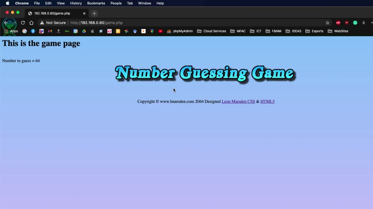 High-Low Game in PHP - 11. Session Variables, Page Structure, and Styling Integration