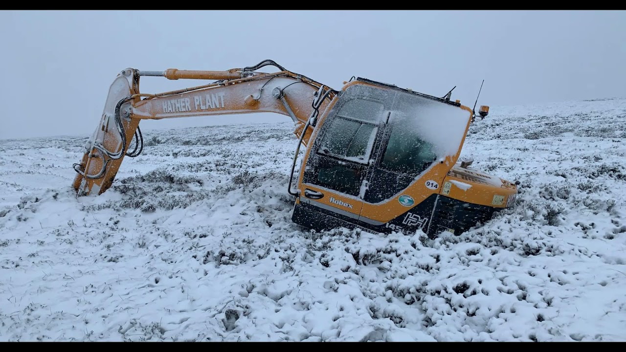 Valtra, New Holland and Hyundai 145 stuck on moors. recovery by J & R Millington with winch tractor.