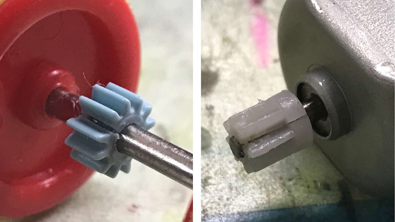 プラレールの2パターンのギア割れを修理してみた