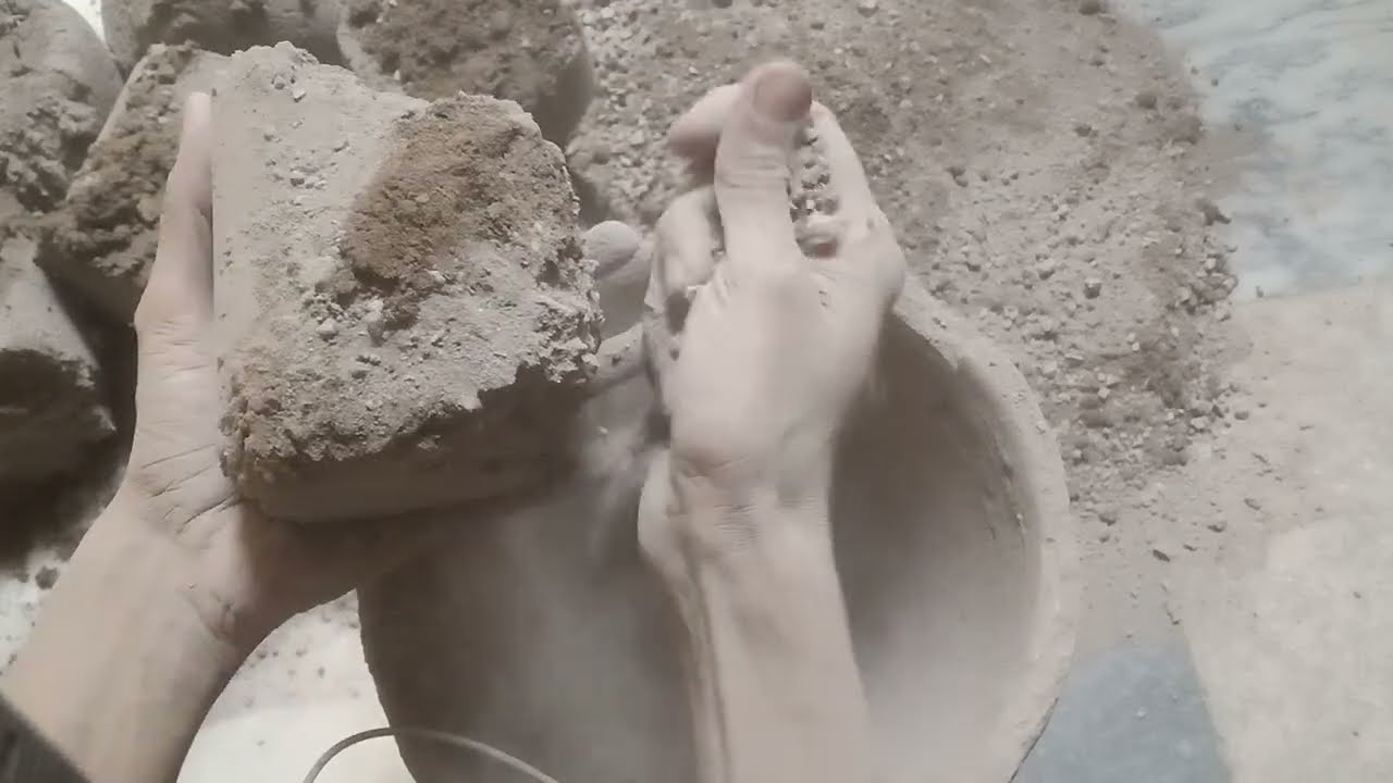 Hand made texture Clay pot crumbling dry satisfying sound video #asmr #satisfying #oddlysatisfying