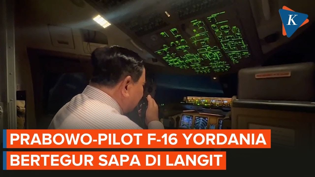 Momen Pesawat RI 1 Dikawal Jet F-16 Yordania, Prabowo Ucapkan Terima Kasih dari Kokpit