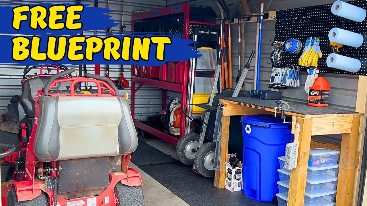 A FULLY STOCKED and ORGANIZED Lawn Care Shop for Under $1k