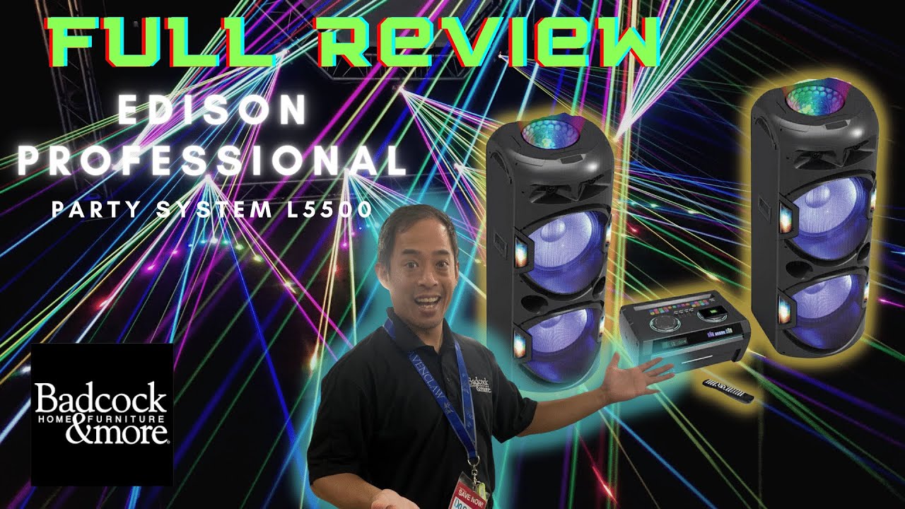 CLOSER LOOK at POWERFUL SOUNDING Edison L5500 PARTY SYSTEM Bluetooth Speakers and lights