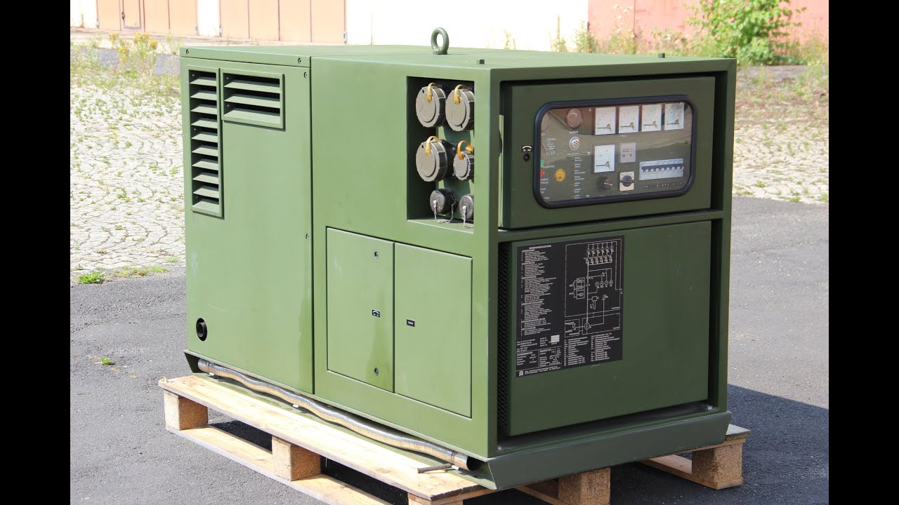 12KW DIESEL PÖL GEKO BUNDESWEHR STROMAGGREGAT STROMERZEUGER 230/400V 15KVA BW 8h S/N 1387