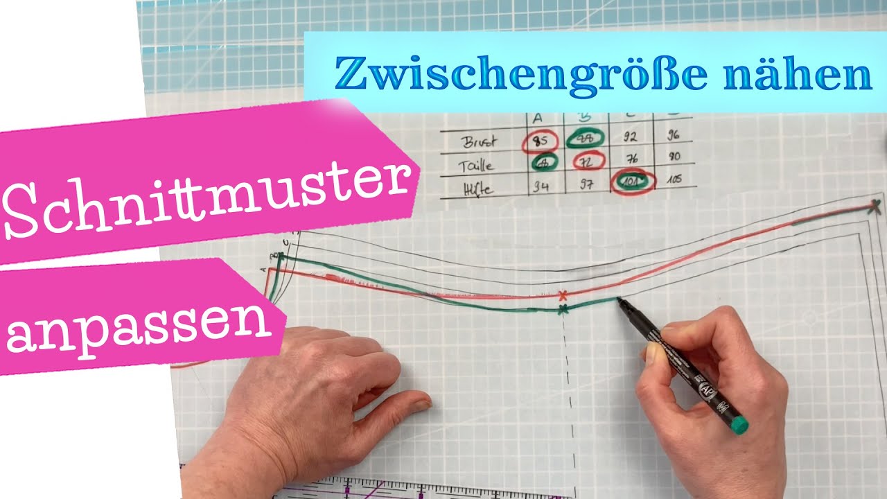 Schnittmuster anpassen Mehrgrößenschnitt Zwischengröße nähen | DIY Nähanleitung | mommymade