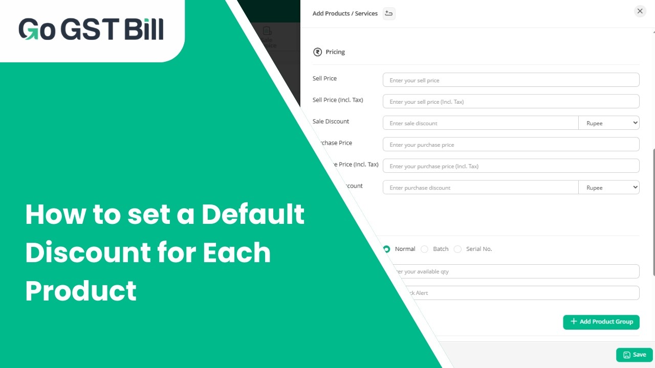 How to Set Default Discount for Each Product in Go GST Bill | Step by Step | #billingsoftware