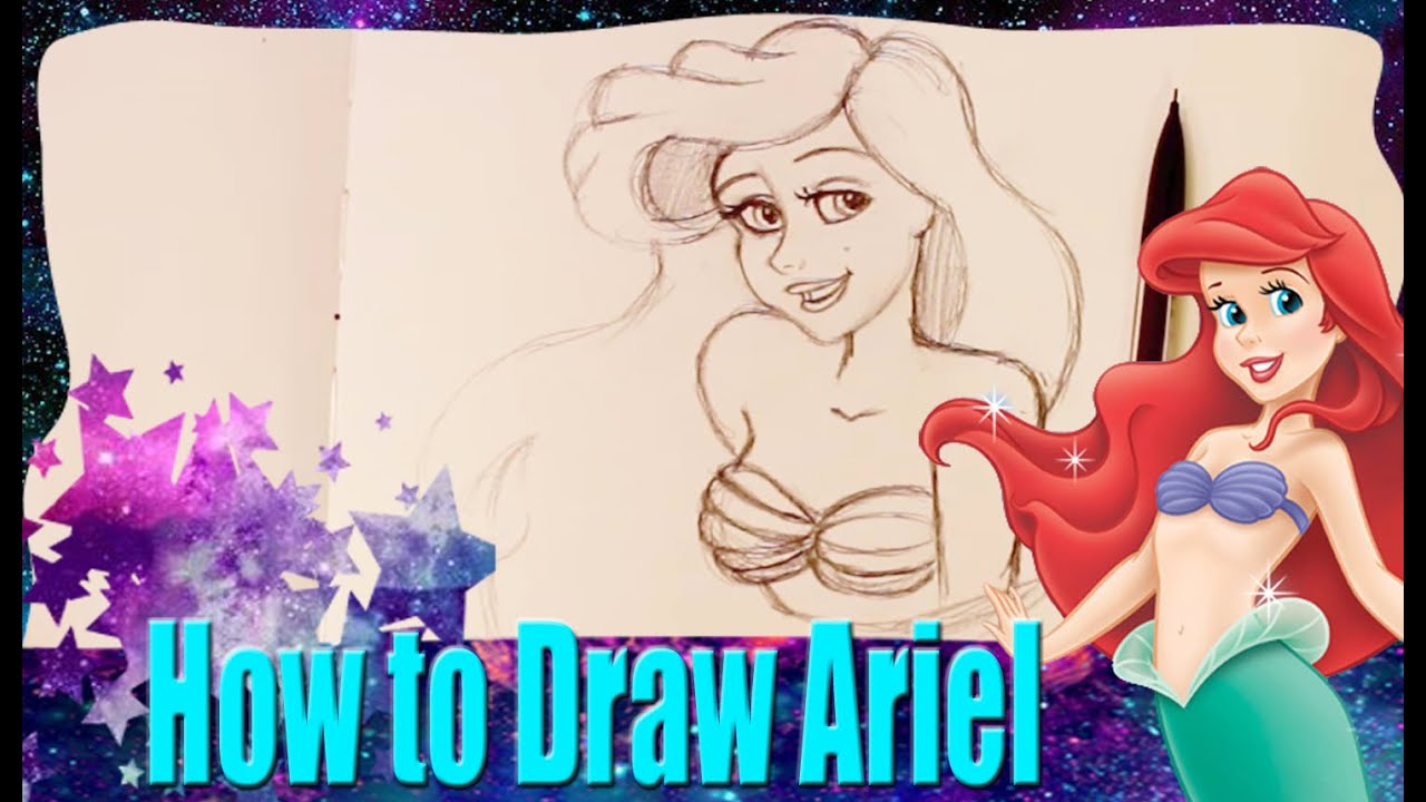 How to Draw ARIEL from Disney's The Little Mermaid - @DramaticParrot