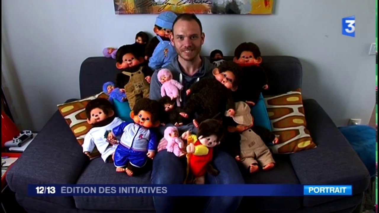 Kivelin et sa collection de Monchhichi dans le journal télévisé de France 3 du 06 Mai 2016