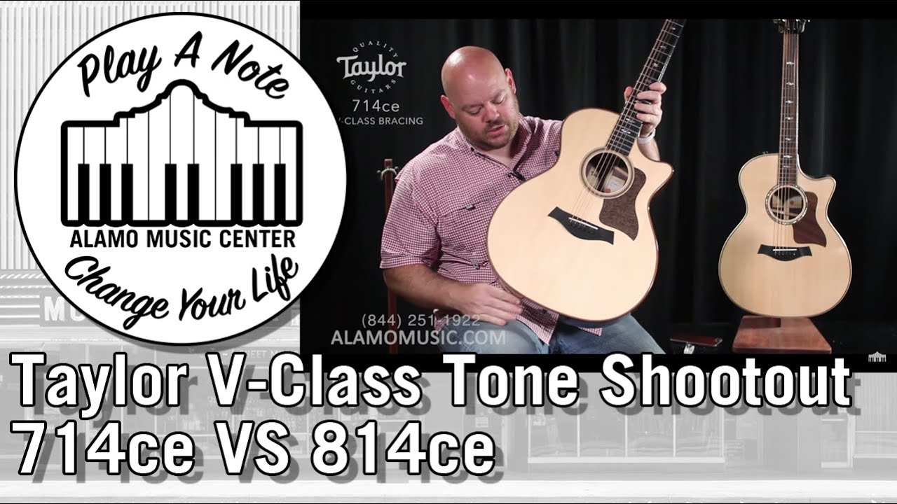 New For 2018 Taylor V-Class Acoustic Guitar Tone Shootout - 714ce VS 814ce