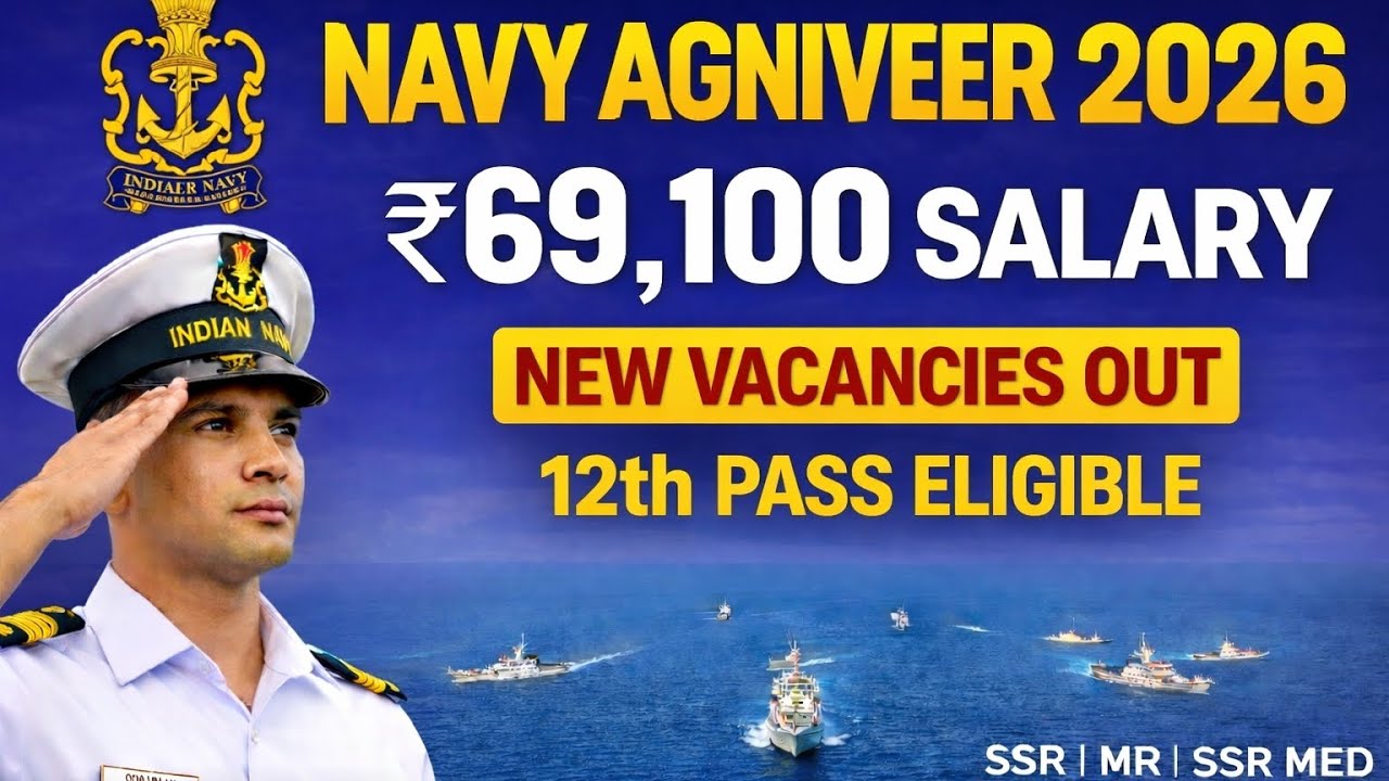 Indian Navy New Vacancy 2026 | 12th Pass Eligible | Salary ₹69,100 | Agniveer SSR / MR