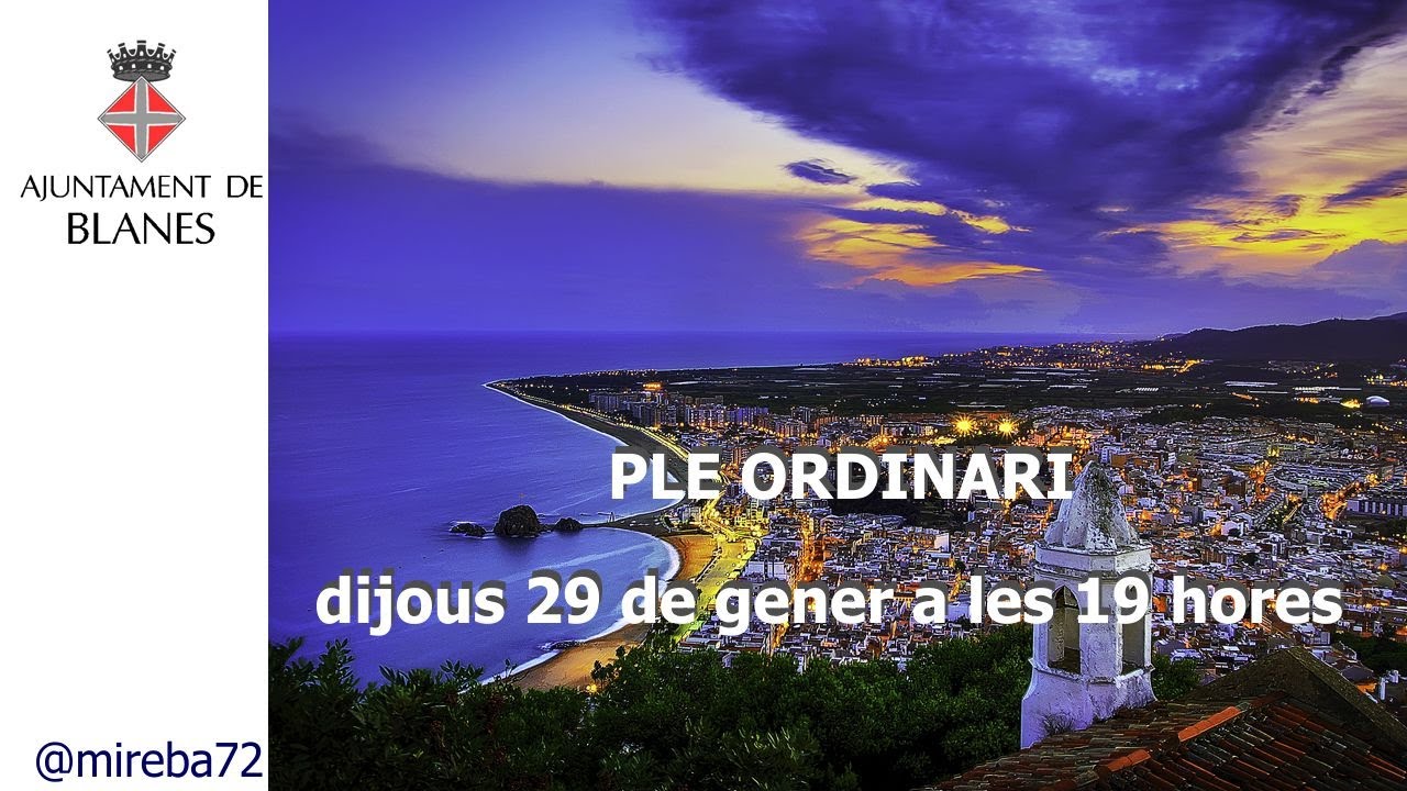 Streaming  Ple ordinari del mes de gener de 2026 - Videoacta oficial a https://actes.blanes.cat/