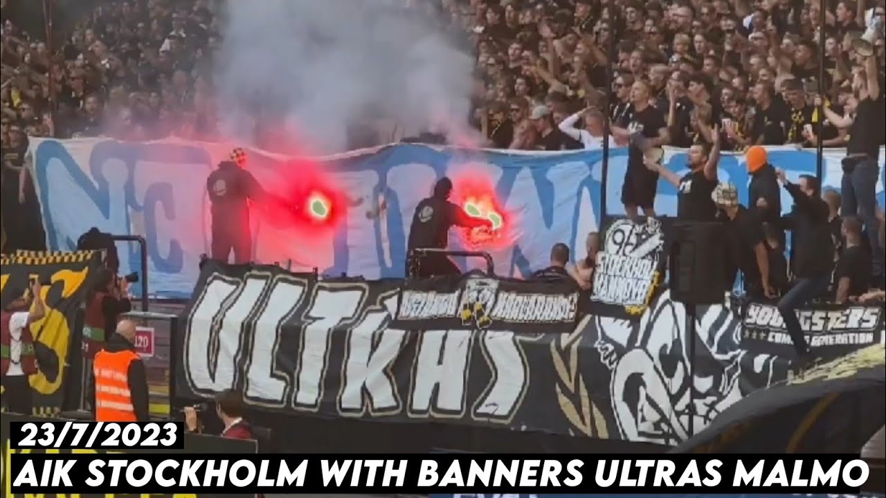 AIK STOCKHOLM WITH BANNERS ULTRAS MALMO || AIK Stockholm vs FF Malmo 23/7/2023