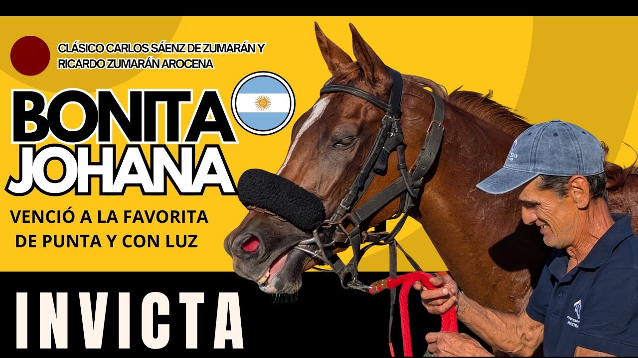 BONITA JOHANA obtuvo el Clásico C. Sáenz de Zumarán y Ric. Zumarán Arocena, manteniendo su invicto