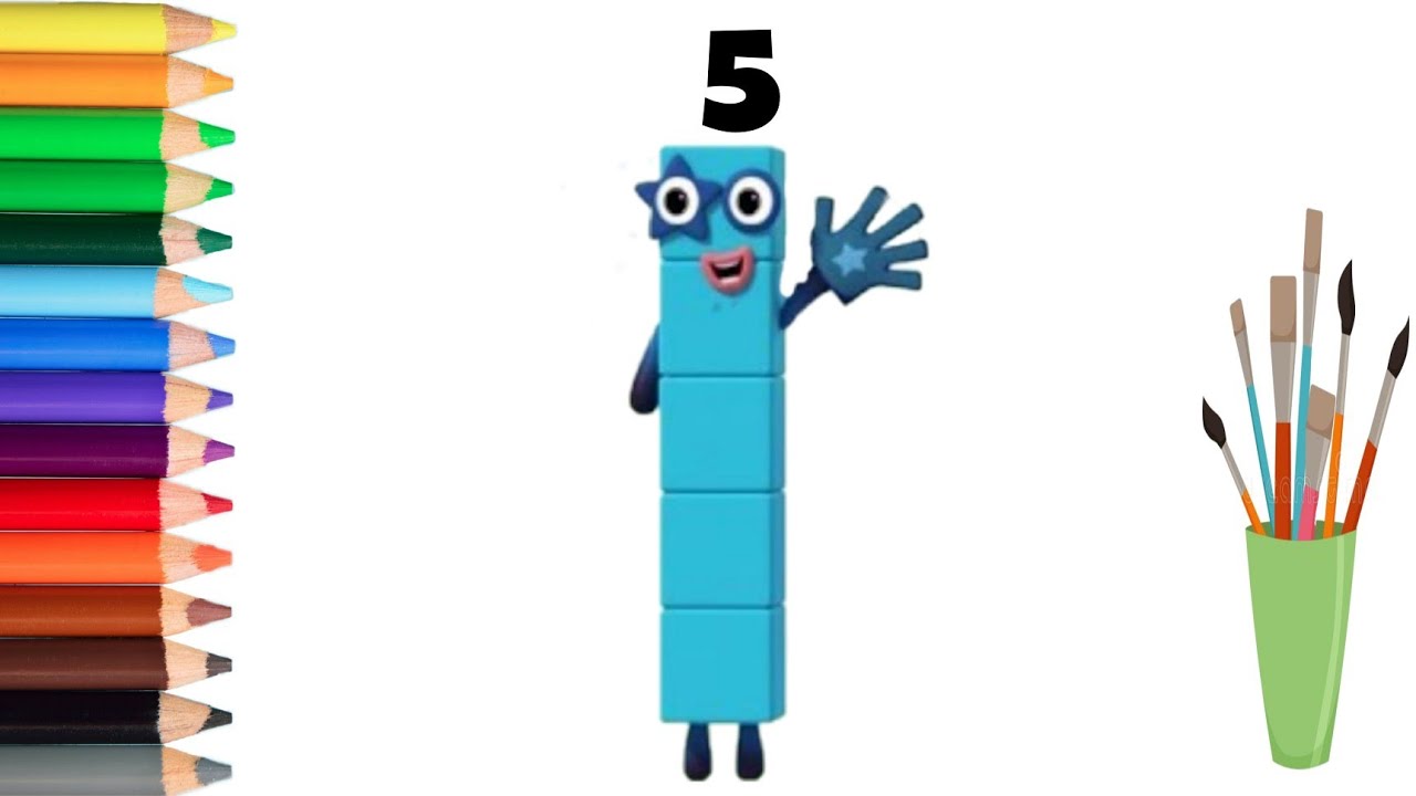 How to Draw Numberblock Five/Numberblock 5/ рисунок цифровой блок пять/Blocco numerico cinque