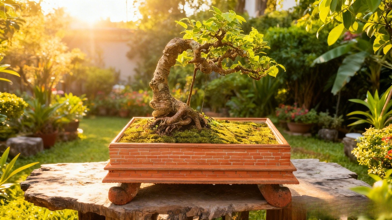 I made a small planter myself using mini bricks to grow bonsai trees in my garden.