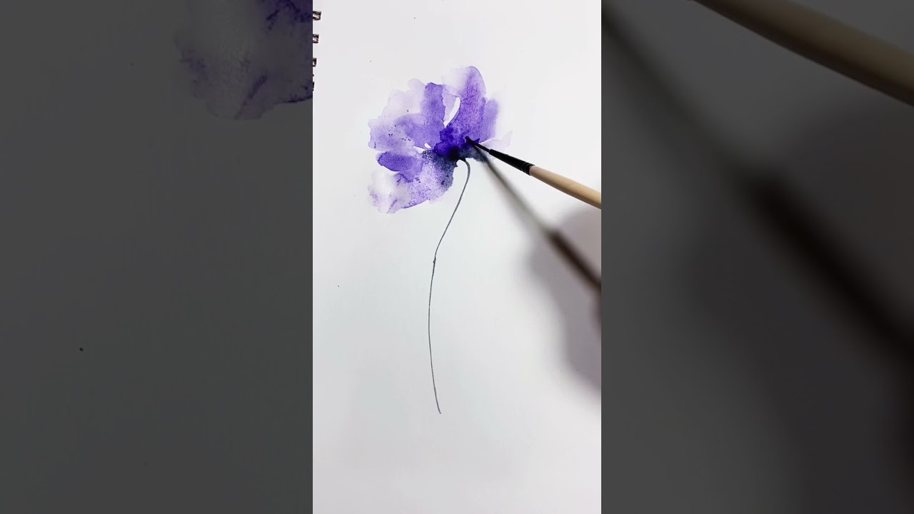 Loosewatercolor floral, flor f&aacute;cil con acuarela