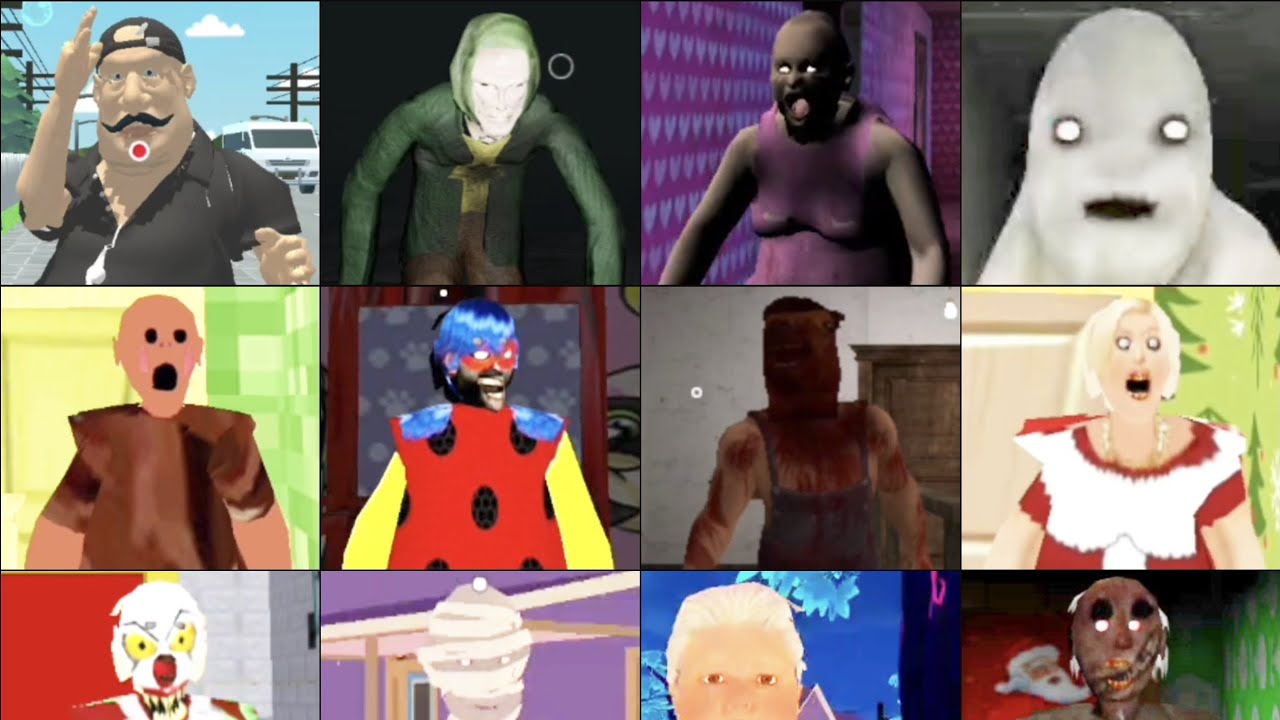 pink granny vs head horse vs bad grandpa vs granny remake horror #gaming #viral #videos #bome