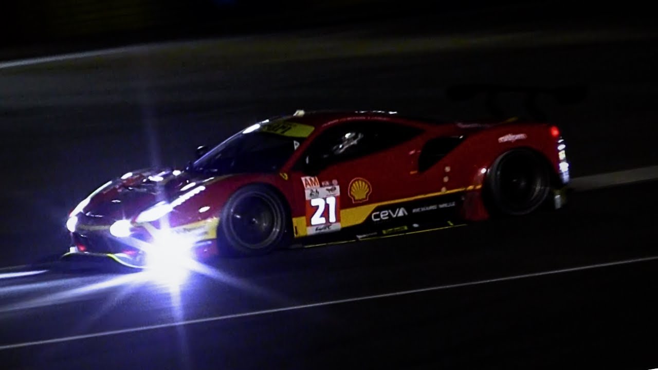 Ferrari 488 GTE racing at Le Mans - 4.0 litre Twin Turbo V8 Sound