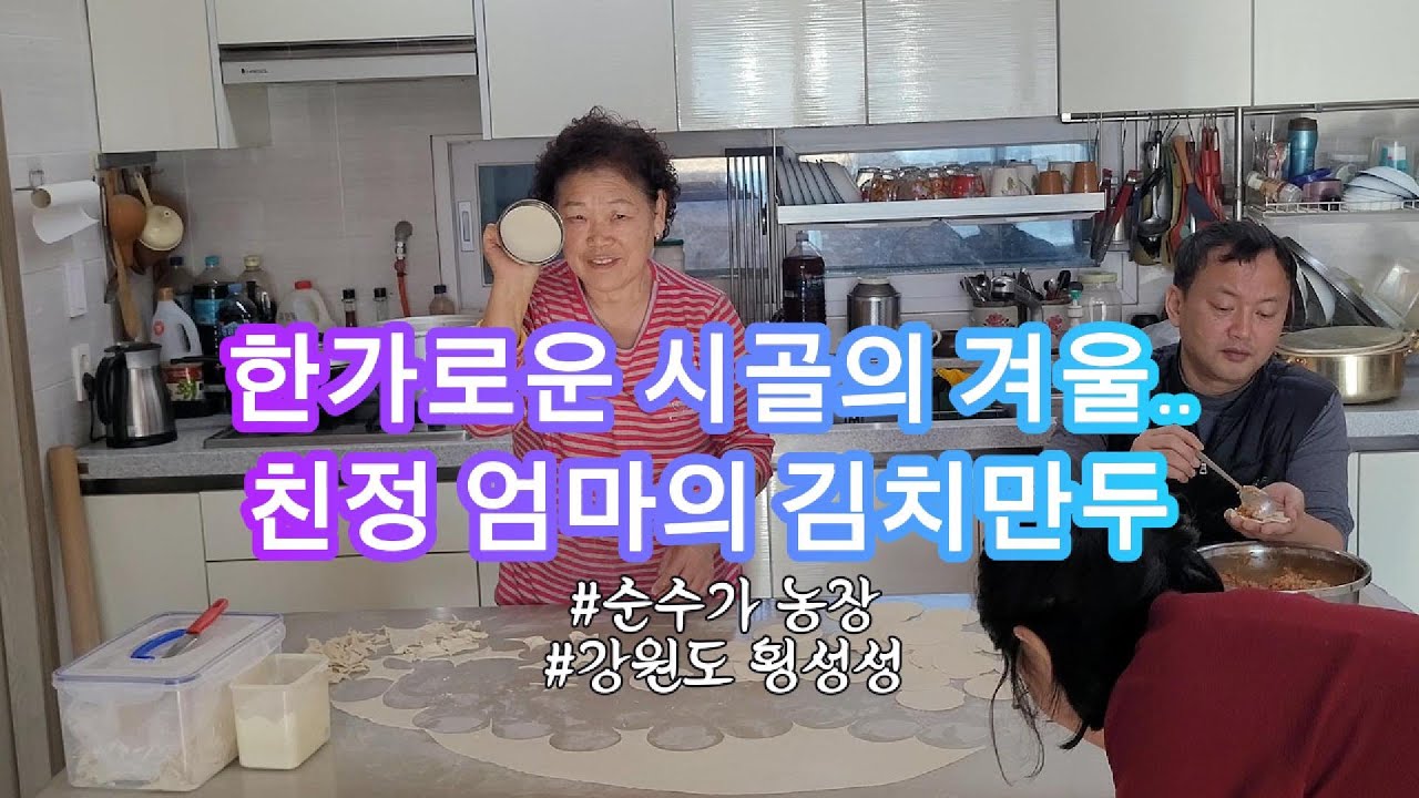 한가로운 시골의 겨울..친정 엄마의 김치만두만들기 #만두만들기 #만두국 #김치만두 #만두맛집 #낙엽만두 #김치만두만들기 #시골일상 #겨울시골 #친정엄마 #엄마손맛