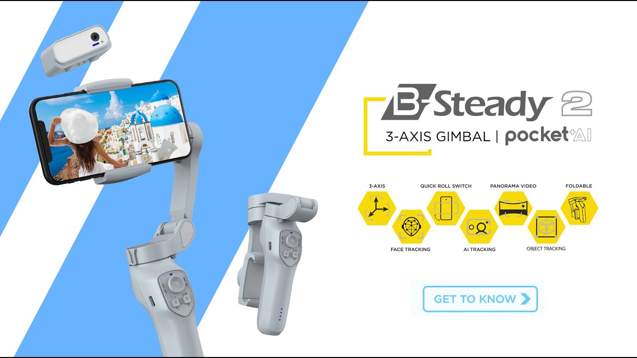 Brica B-Steady 2 Pocket AI | Smartphone Gimbal with AI Tracking