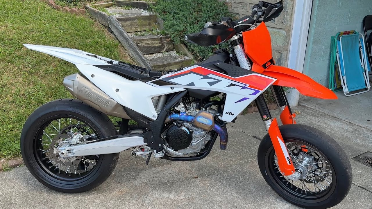 Akrapovic Exhaust Full Titanium On A KTM 450SMR vs Stock Sound And REVs