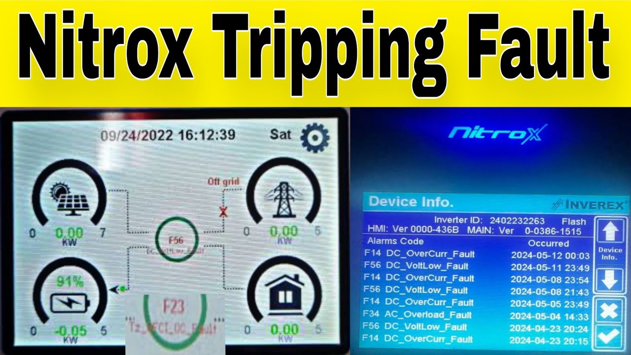 F23 & F56 Error Codes Faults Solution in Nitrox ip65 Solar Inverter