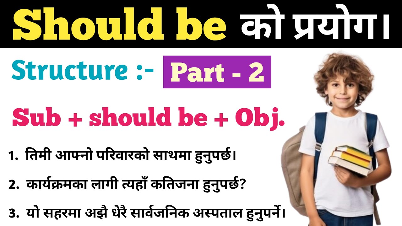 Should be लाई English मा कसरी प्रयोग गर्ने || Use of Should || Part - 2 || English Sadhana