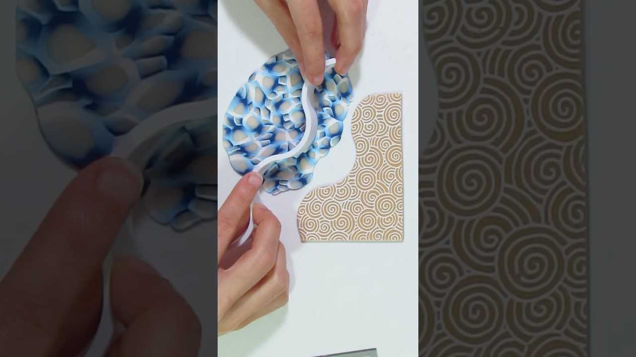 A Translucent Lace Cane but with a Polymer Clay Skinner Blend - Polymer Clay Beach Earrings