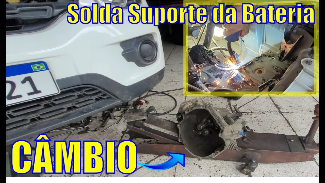 Retirar Caixa de Marcha Cambio Renault KWID Soldar o Suporte da Bateria