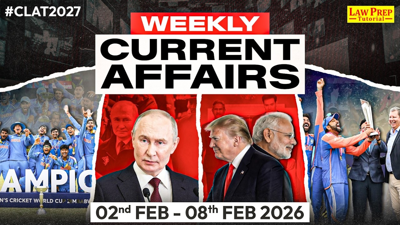 Weekly Current Affairs (2-8 Feb 2026) 🌍 Budget 2026, Winter Olympics & Grammys | CLAT 2027