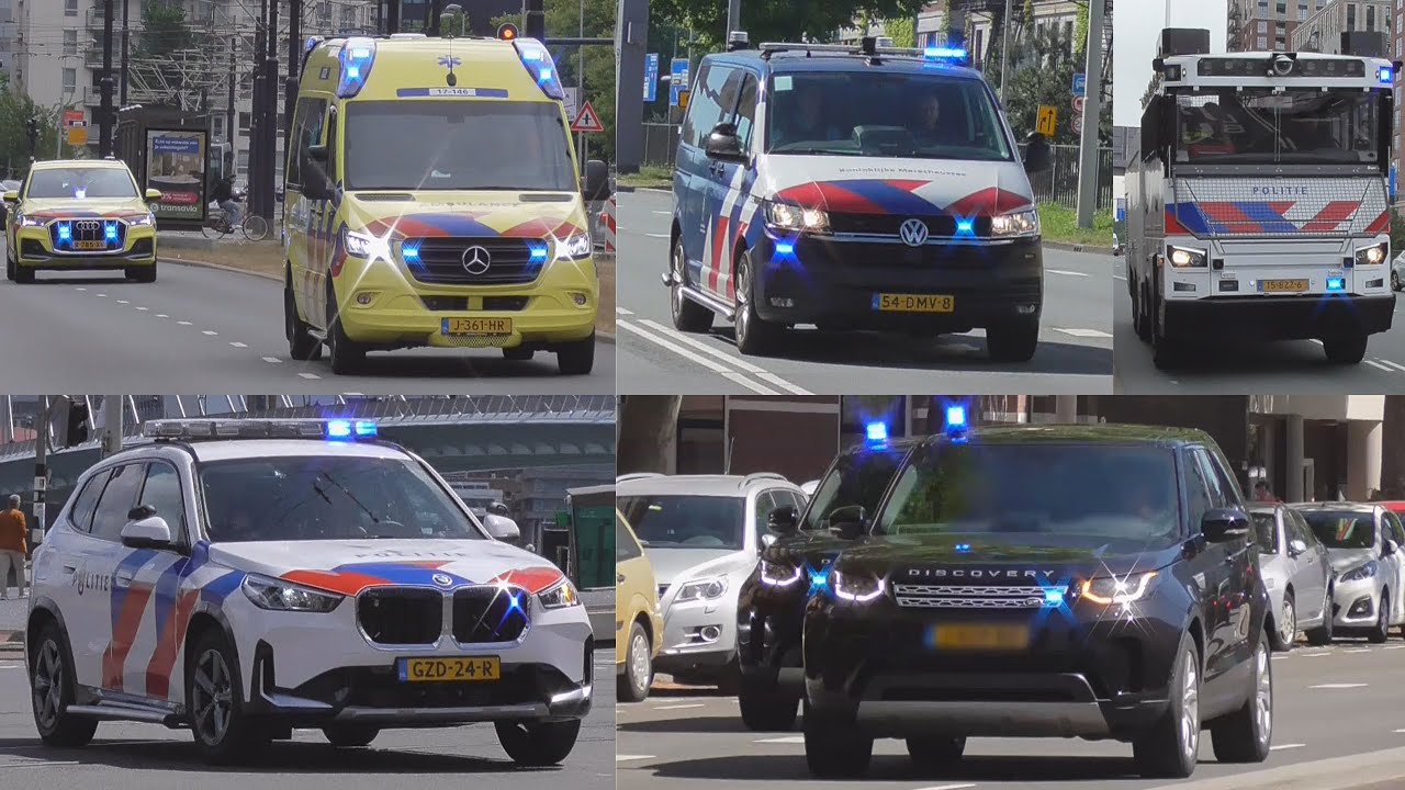 Koninklijke Marechaussee, Politie, Ambulance en Mobiel Medisch Team met spoed in Rotterdam!