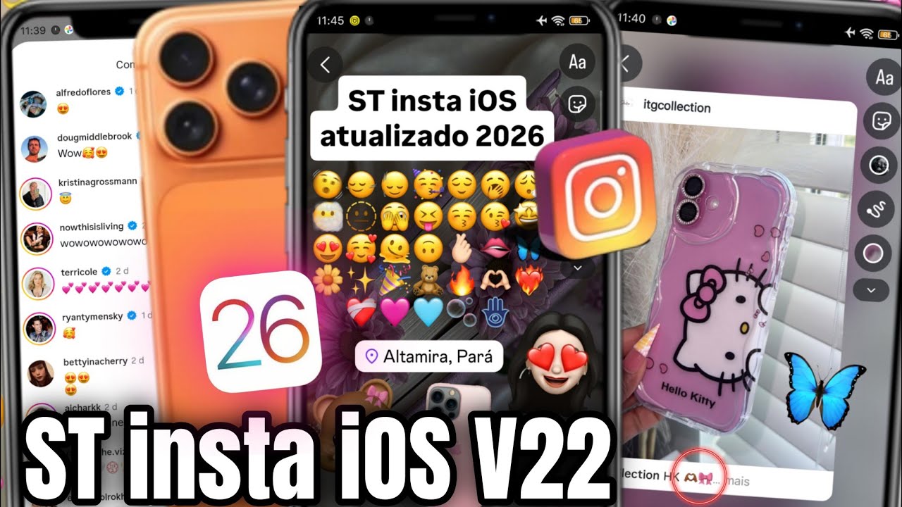 ST INSTA iOS V22 ATUALIZADO 2026 🎉 INSTAGRAM IGUAL IPHONE NO ANDROID + EMOJIS iOS + NOVAS FUNÇÕES
