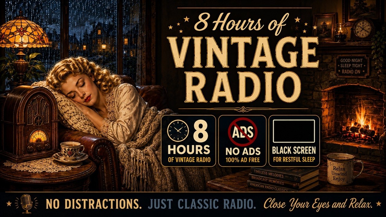 8 Hours of Old Time Radio for Sleep  &bull; NO Mid-Roll Ads | Black Screen 🌙😴