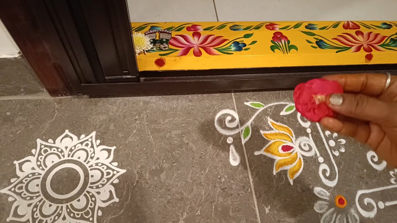 Easy border rangoli designs | Friday rangoli | Festival kolam | Karthika masam Tulasi kota muggulu
