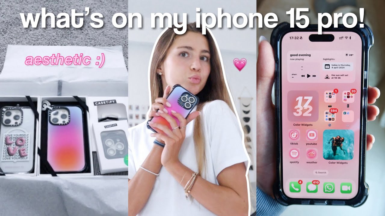 WHAT’S ON MY IPHONE 15 PRO 2024! *aesthetic + new iphone*