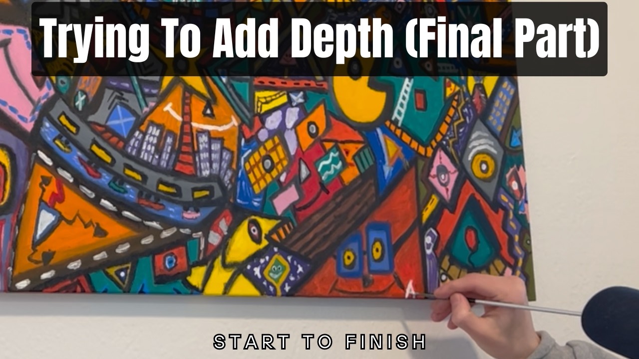 Large Oil Painting Final Lines | Shadows and Details Complete the Composition