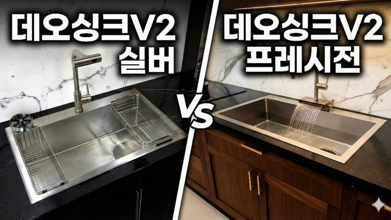 데오싱크V2 실버 vs 프레시전 사각싱크볼 차이점 완벽 비교 (feat. 컵세척기)