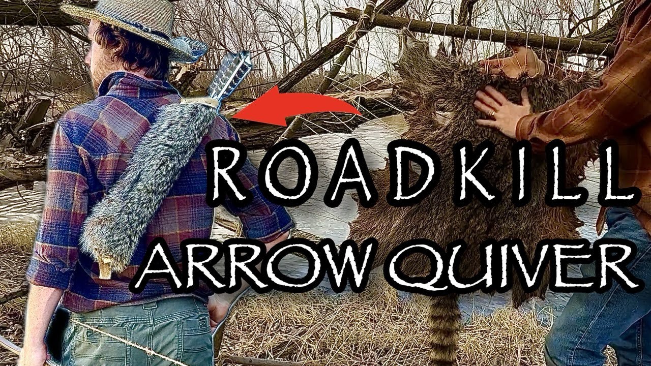 I made a hunting quiver from roadkill | Raccoon Skin Arrow Quiver part 2