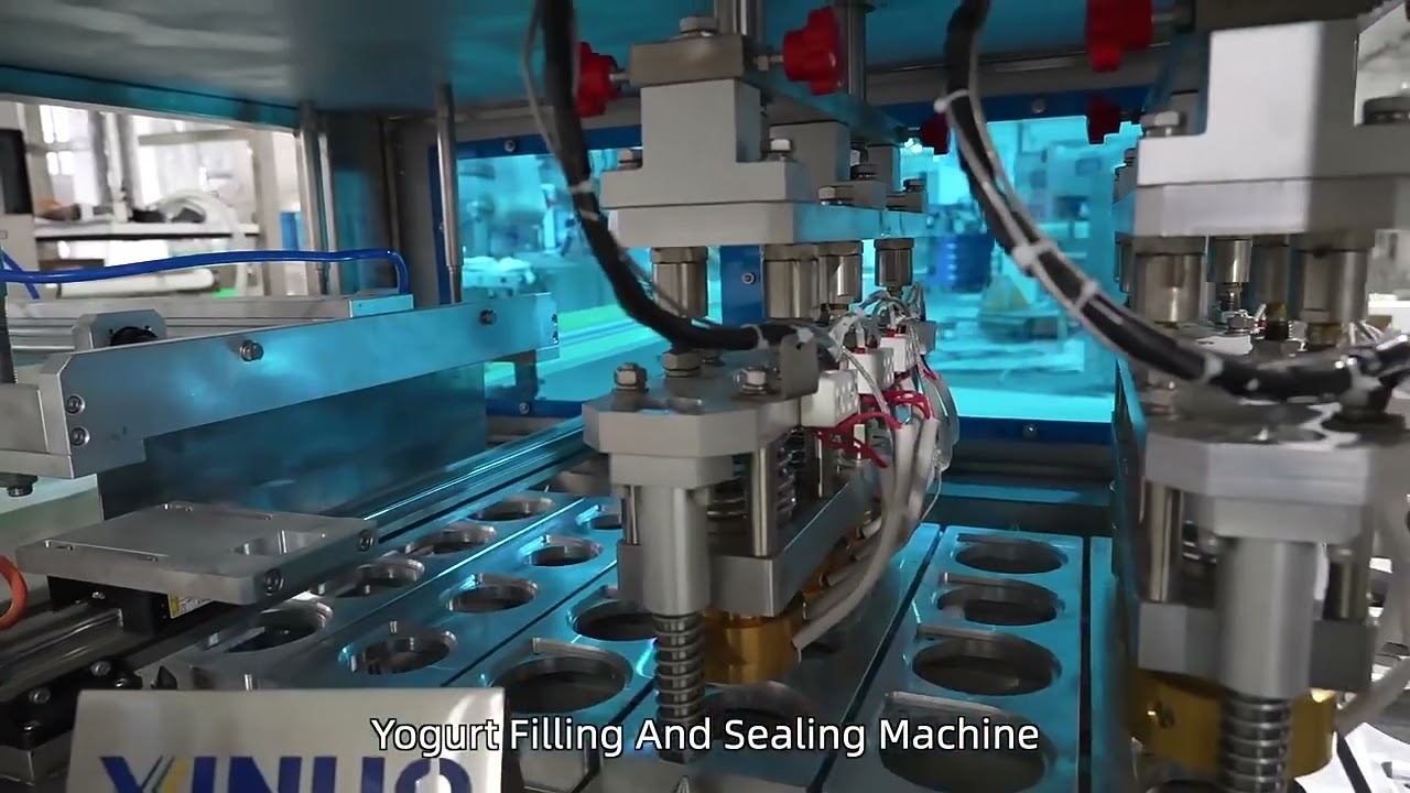 Automatic 4 yogurt cups filling packing machine