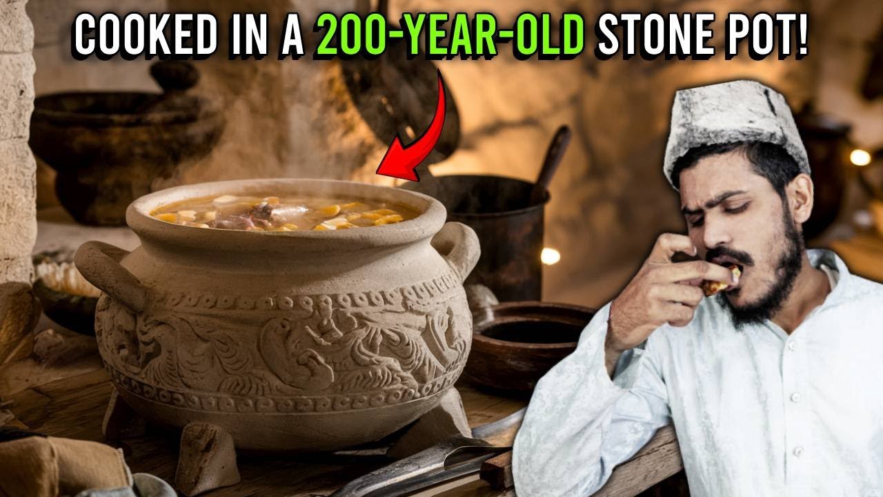 Eating Lamb Soup from a 200-Year-Old Stone Vessel – Traditional Recipe!