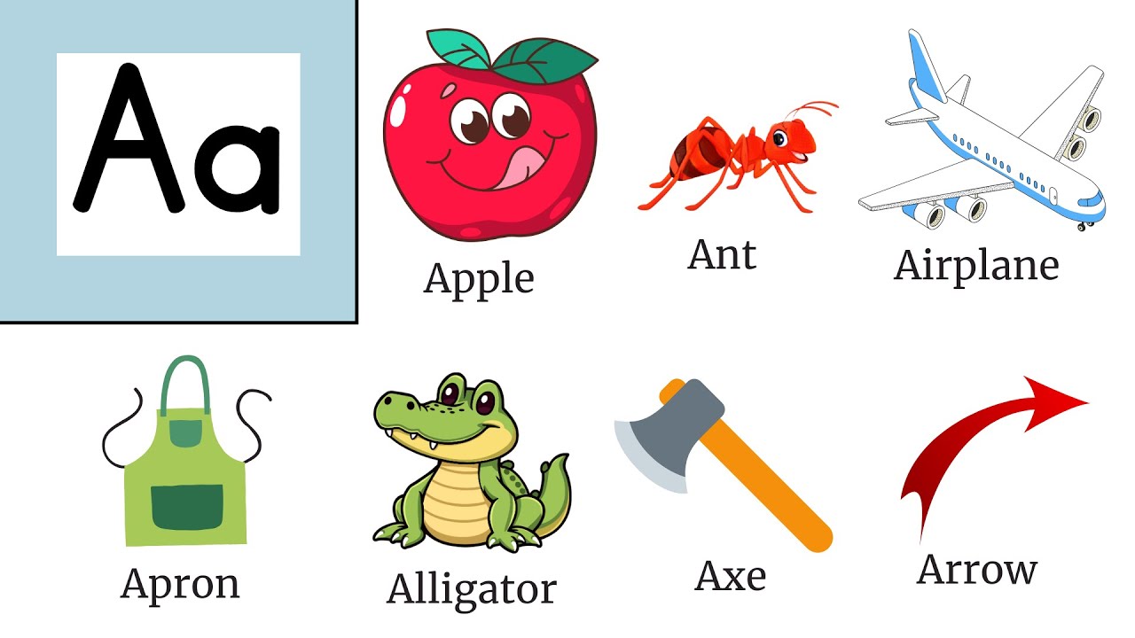 Abc flashcards for kindergarten | A For Apple |Alphabet Words A to Z | ABC Alphabet |Alphabet A to Z