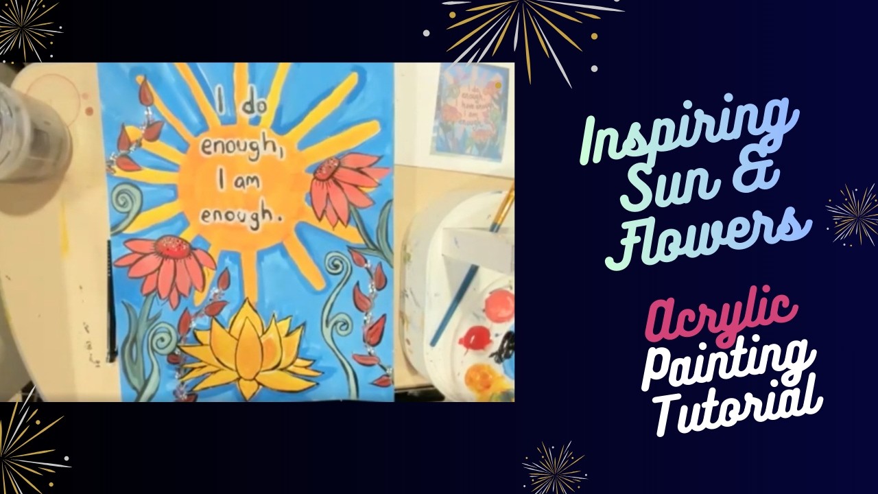 Paint a Vibrant Sun with Flowers | Relaxing Acrylic Painting in 90 Minutes