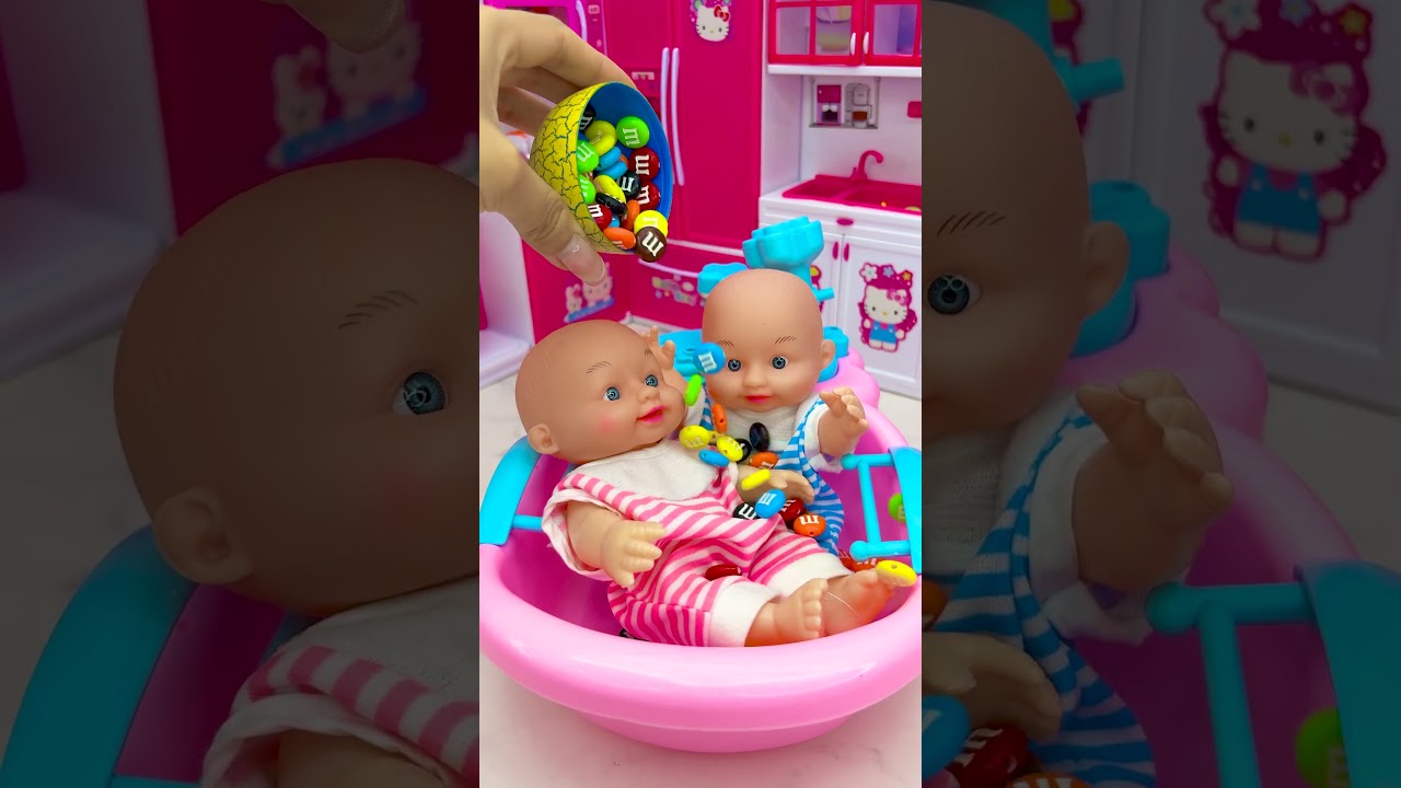 Satisfying With Unboxing Doll Bathtub Set Toys, ASMR Video #shorts