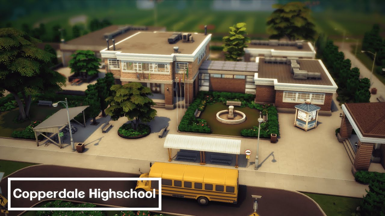Copperdale Highschool | Sims 4 | Stop Motion Build |  No CC