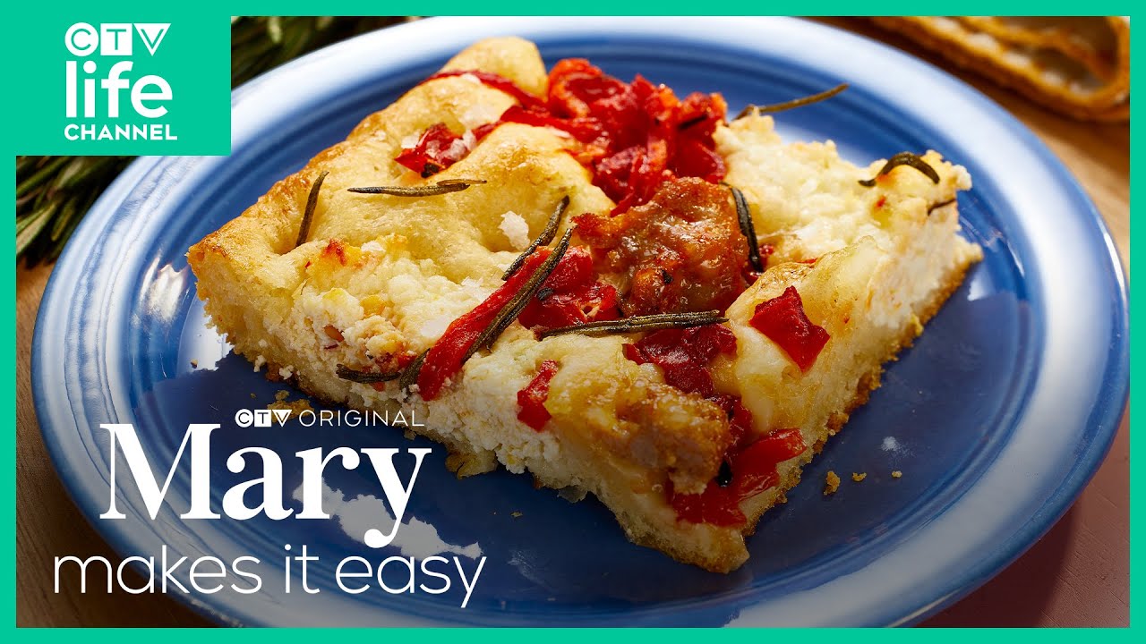 No Knead Focaccia Pizza Recipe | Mary Makes It Easy